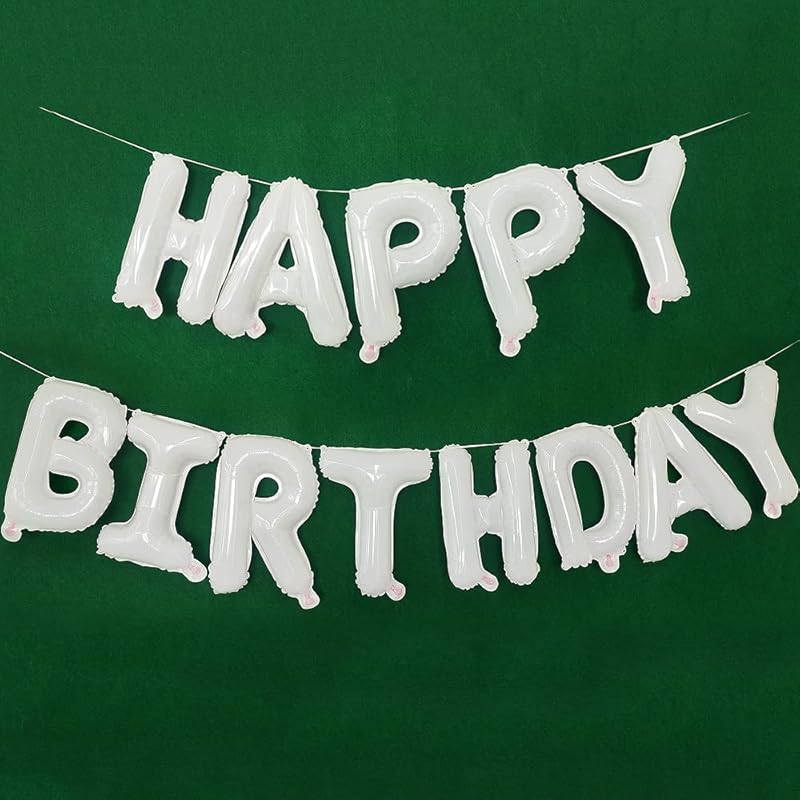 

TONIFUL Light Brown Chocolate Happy Birthday Balloons Banner 16 Inch Mylar Foil Letters Birthday Sign Reusable for Girls Boys Kids & Adults for білий