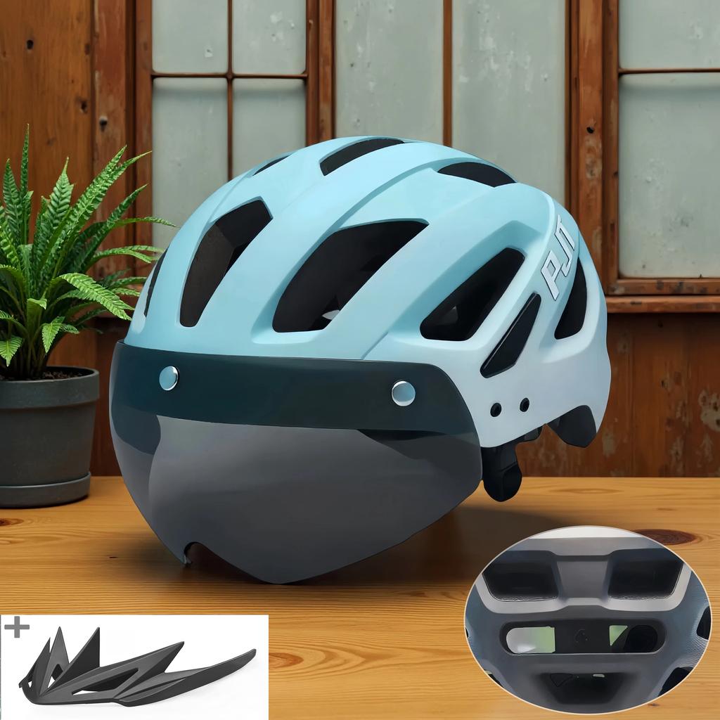 Kask Rowerowy Pjt Z Goglami Przeciwsłonecznymi Męski Daszek Przeciwsłoneczny Kask Rowerowy Okulary Przeciwsłoneczne Kask Rowerowy Szosowy Mtb Kask Rowerowy Sportowy Z Goglami E-Bike