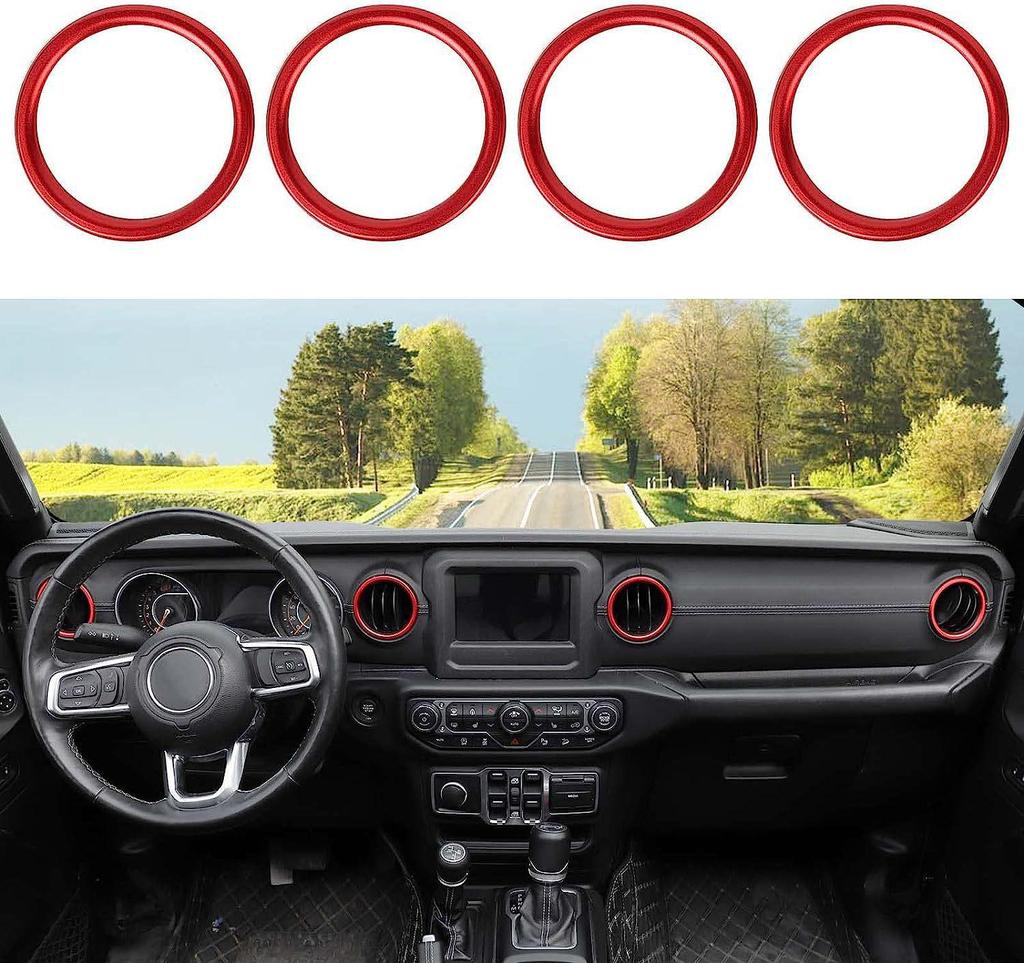Decorative Air Vent Ring for 18-23 Jeep Wrangler JL JLU Center Console