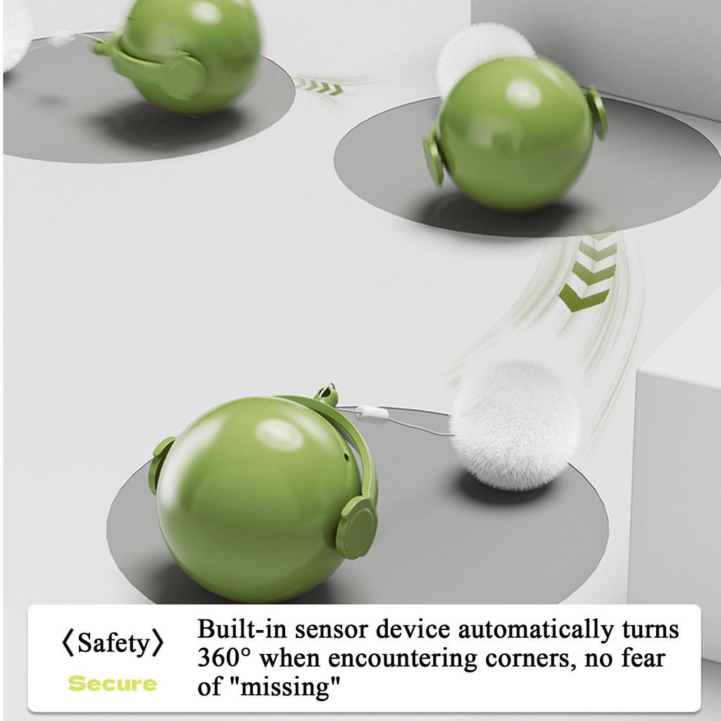 Interactive Cat Ball Interactive Obstacle Avoidance Exercise Toy Kitten Active Rolling Ball With Feathers For Small Cats Pets