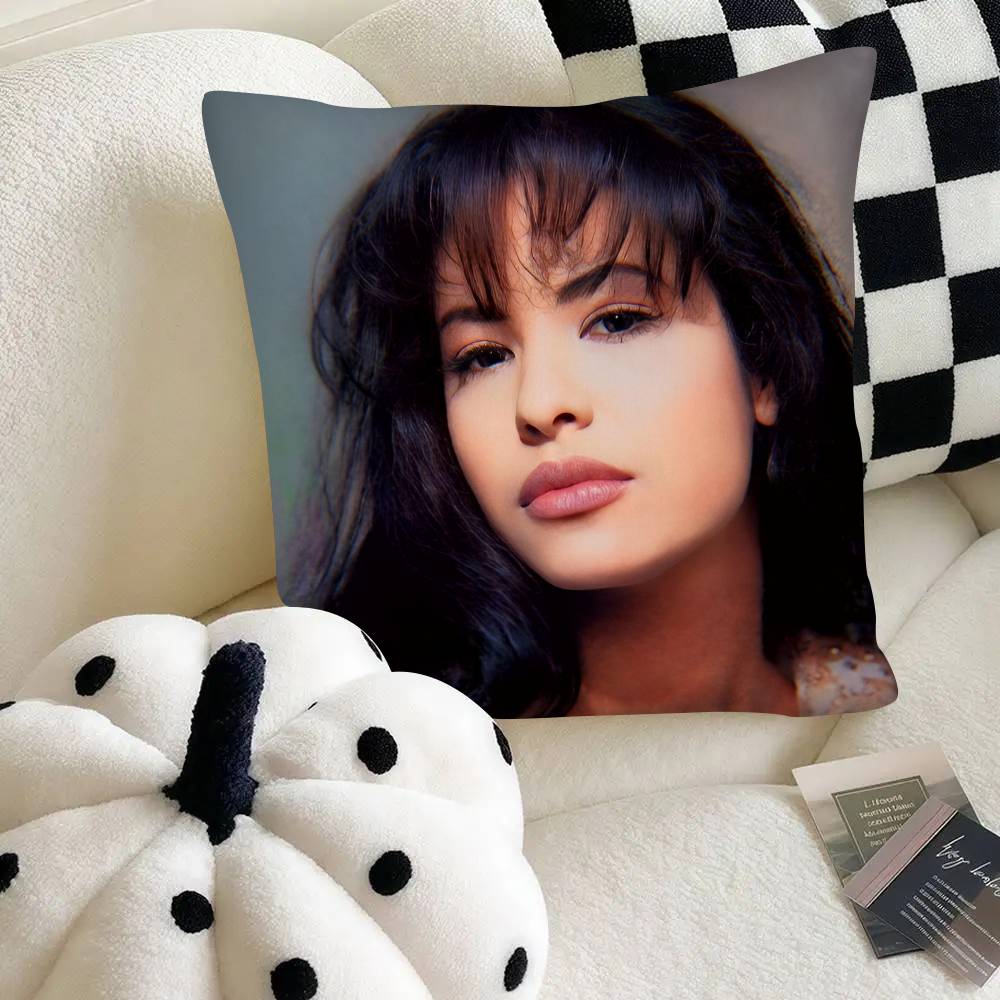 

Singer Selena Quintanilla Pillow Case Fashion Square Pillowcase Bedroom Sofa Room Ins Decoration Leisure 16x16Inch