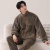 [Shopping mall quality] Couple pajamas women's autumn and winter velvet thickened turtleneck flannel men's loungewear set