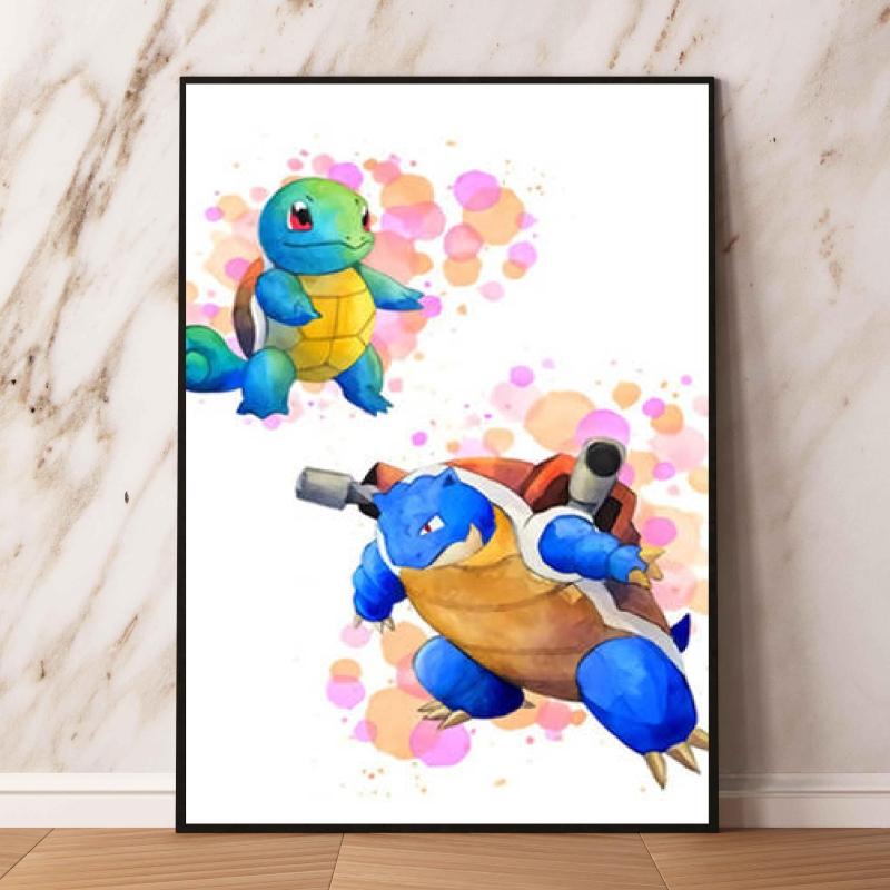 Japanese Anime Canvas Paintings Pokemon Eeveelution Watercolor Style High Quality Art Children Gifts Living Room Home Decoration