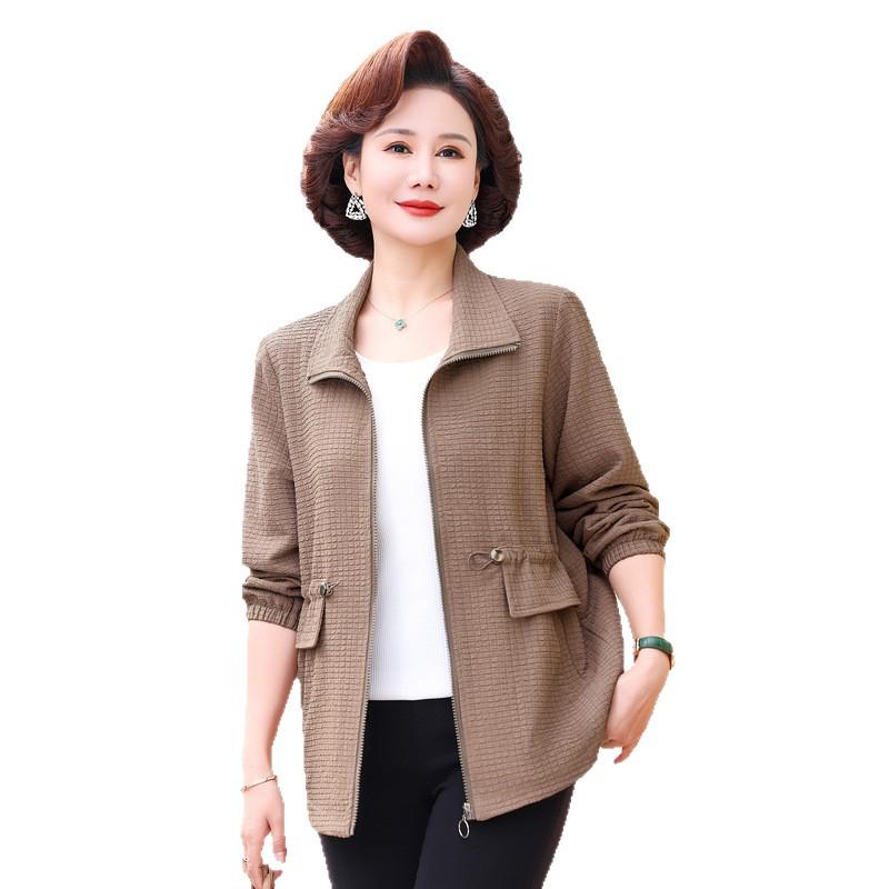 2025 Autumn Style Turn-Down Collar Jacket for Middle-Aged Women