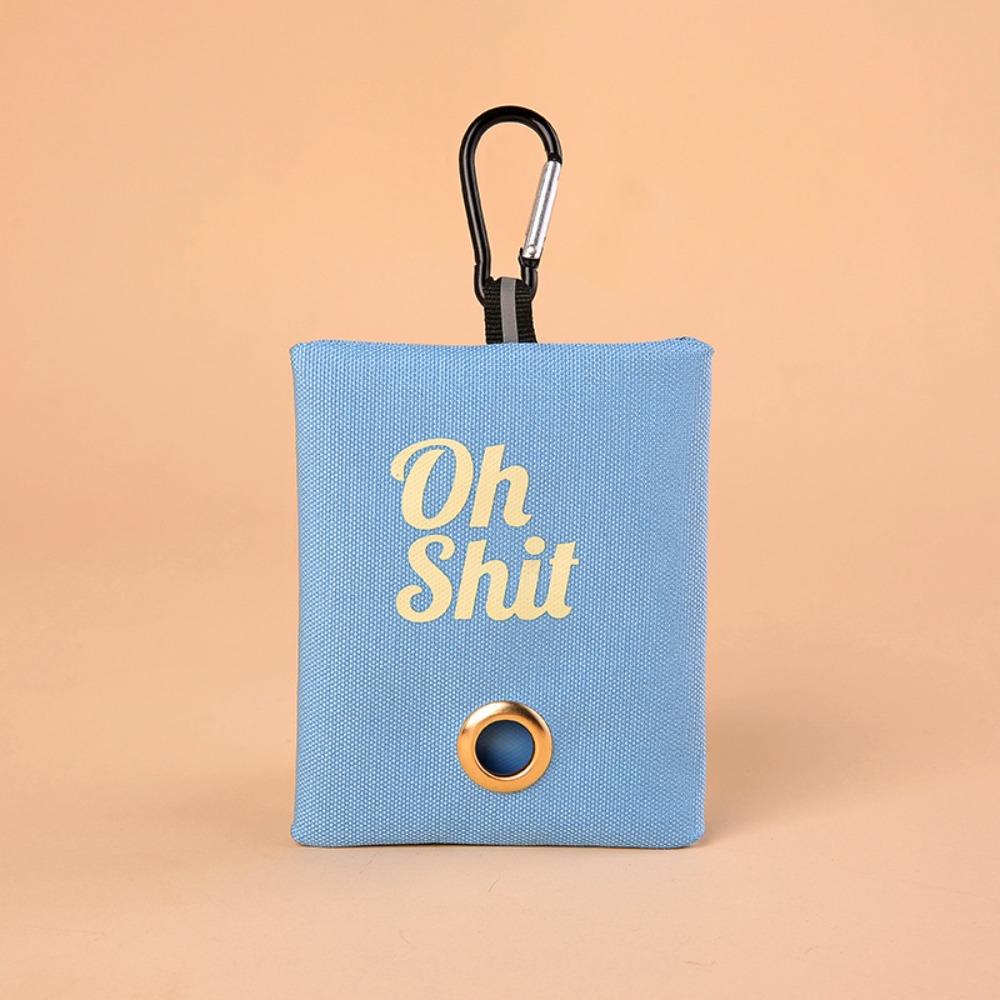 

Новый органайзер для мусорных пакетов для собачьих отходов из холста с пряжкой, диспенсер для пакетов для отходов, портативный держатель для пакетов для мусора для щенков и кошек синий