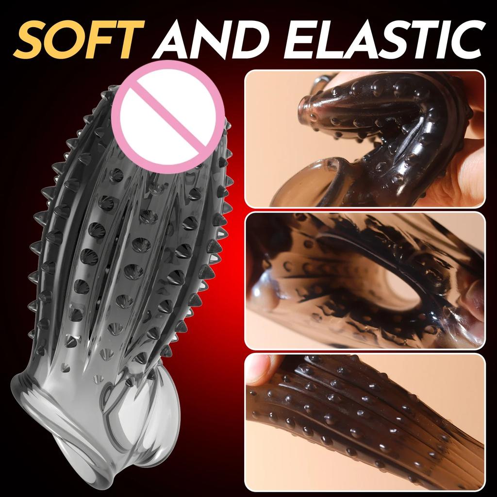 Penis Cock Sleeve Male Sex Toy Penis Enlarger Extender for Men Realistic Dildo Penis Ring To Lock The Sperm Male Sex Products