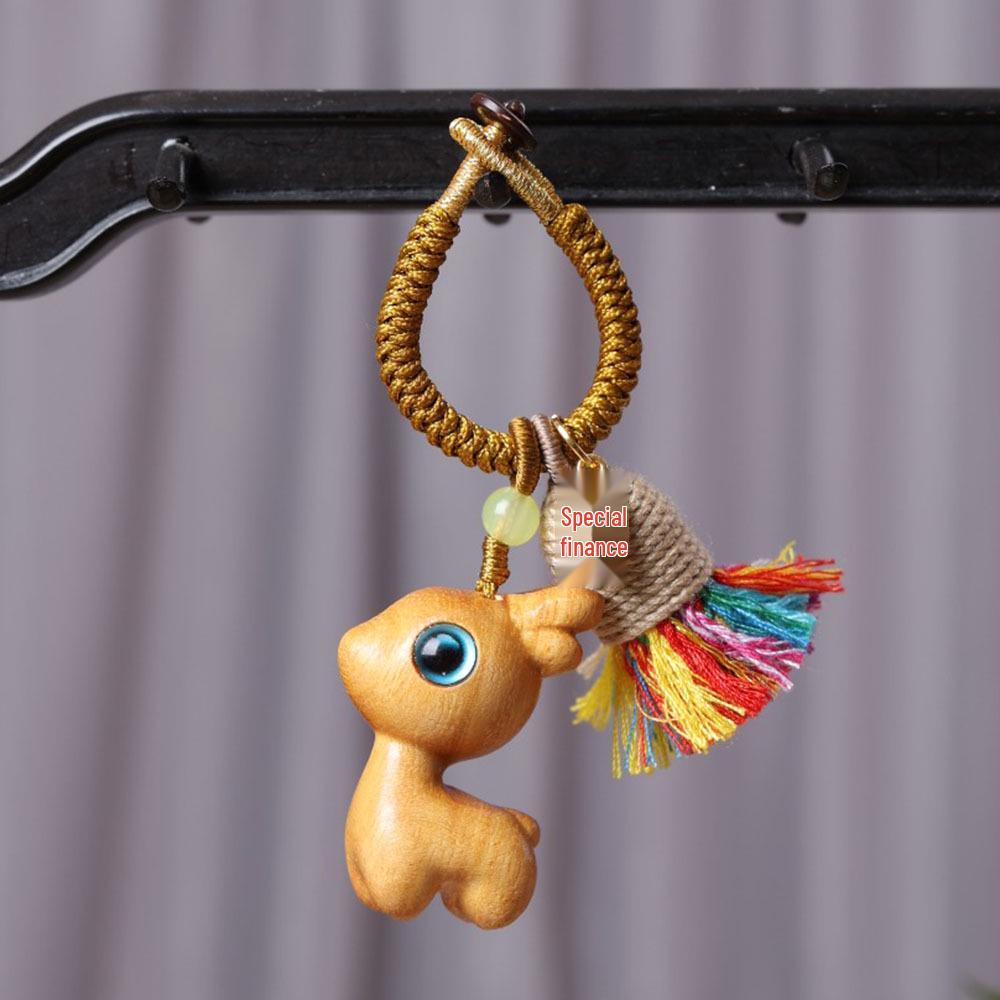 Barbie Rosewood Deer Carving Keyring & Backpack Charm Approximately 3.5cm