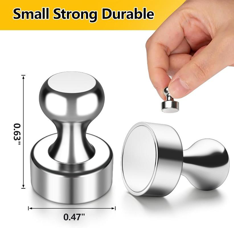 50/2PCS Mini Metal Magnetic Pins Strong Magnets Pushpins Thumbtacks Hooks for Home Fridge Office School Whiteboard Storage Tools