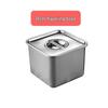 18cm Stainless Steel Square Condiment Jar with Lid - Seasoning, Chili Oil, Lard Container