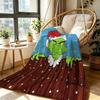 Extra Grinchy Today Theme Cute Flannel Blanket Machine Washable Fleece Blanket For Living Room Bedroom Gaming Room Party Decor Christmas Gift