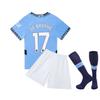24-25 Man C Home No. 17 Club Football Suit Children'S Suit Size 14-30 Size