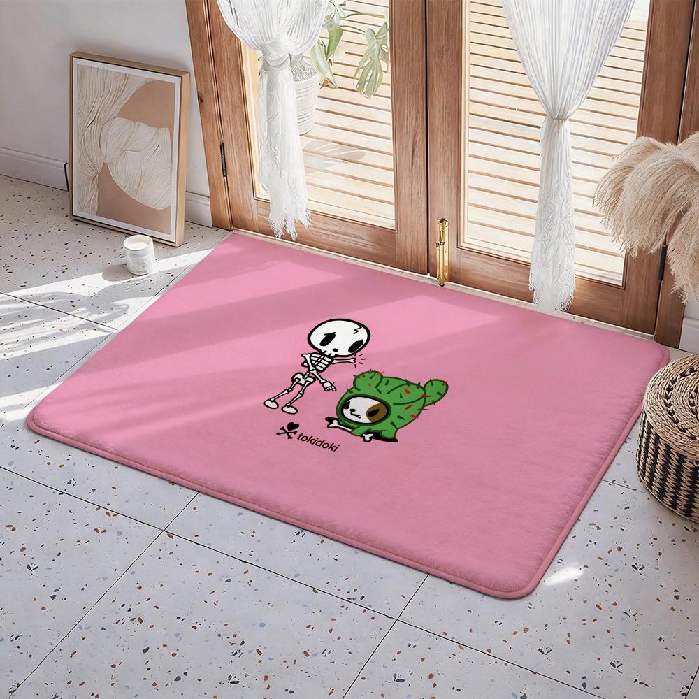 Character T tokidoki Floor Mat Eco Flannel Doormat Non Slip Odorless Indoor Floor Rug Soft Short Plush Home Mat