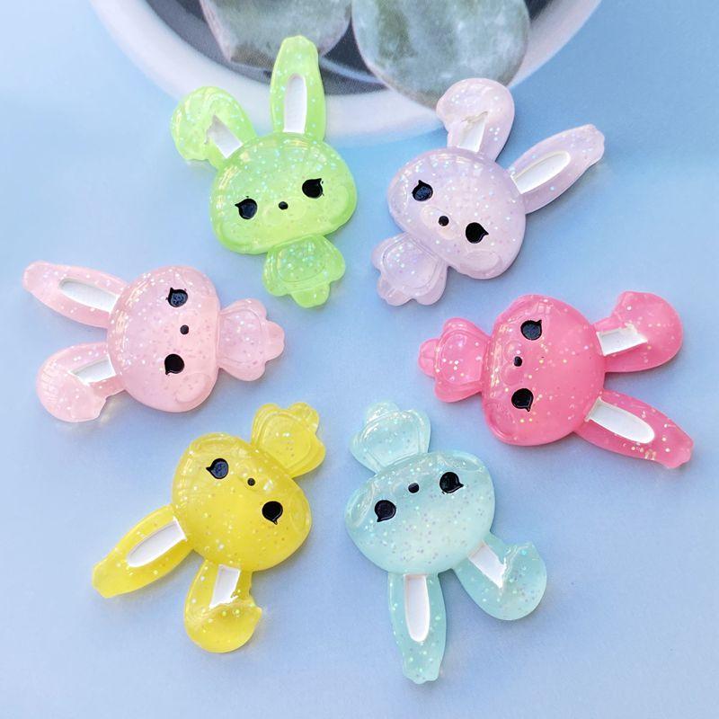 Baby Rabbit Shiny Resin Cute Animal Flat back Cabochon 12 pcs 20*33 mm For Hair Clothing Shoes Planar Resin DIY Home Decoration