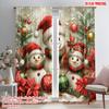 2pcs,2D Plane Printing Contemporary Curtains Festive Snowman Family Holiday Celebration (3) Versatile Polyester (without Rod)