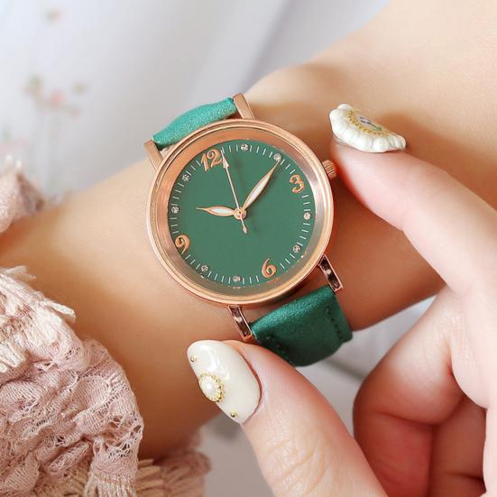 Women Faux Leather Strap Watch Luminous Round Dial Analog Watch Minimalist Ladies Casual Formal Wristwatch Gifts for Her