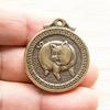 Solid Brass Zodiac Sign Fu Pendant Keychain Charm