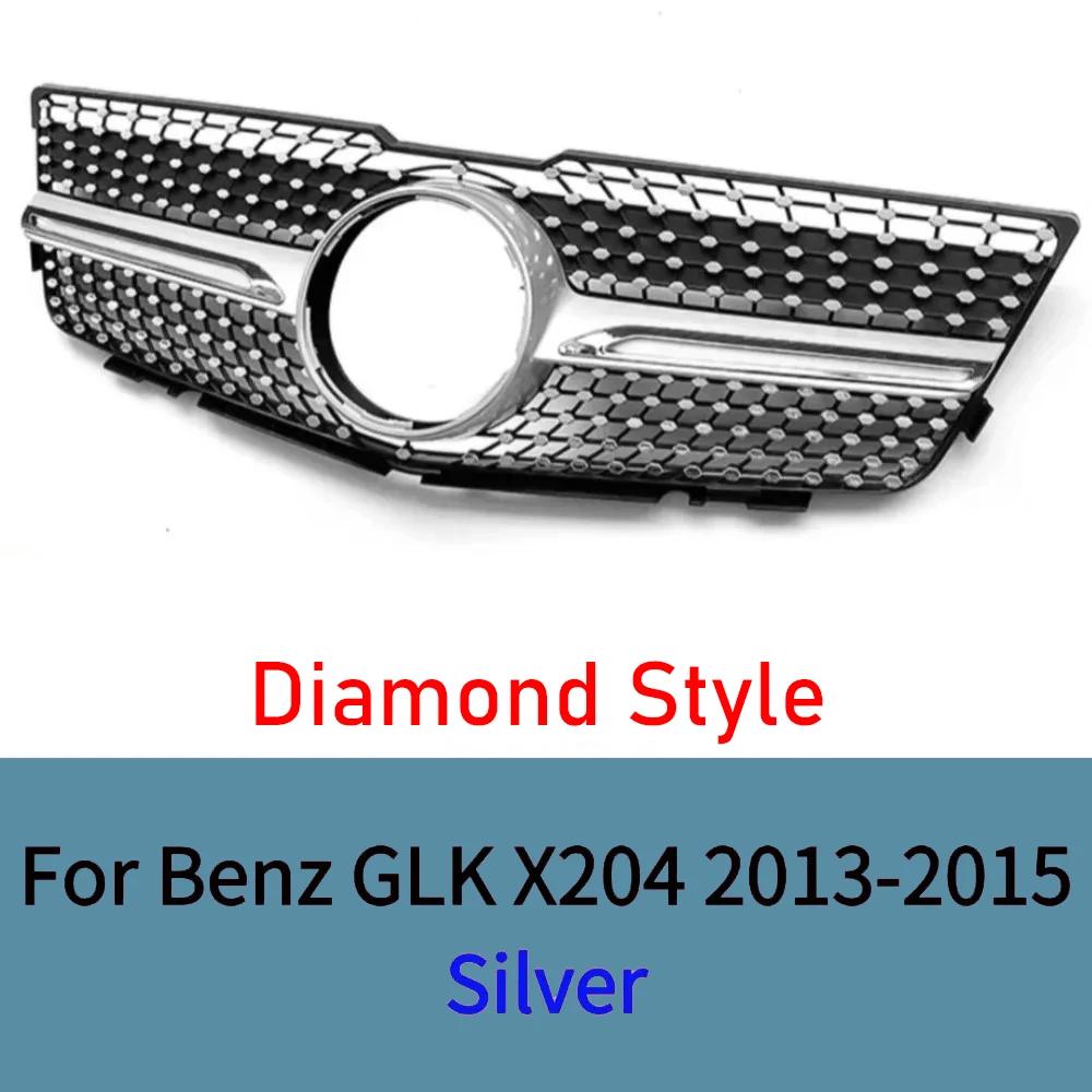 Für Mercedes GLK X204 2013-2015 Frontgrill Passend für GLK280 GLK300 GLK350 Kühlergrill mit Netz ABS Chrom-Zierleiste