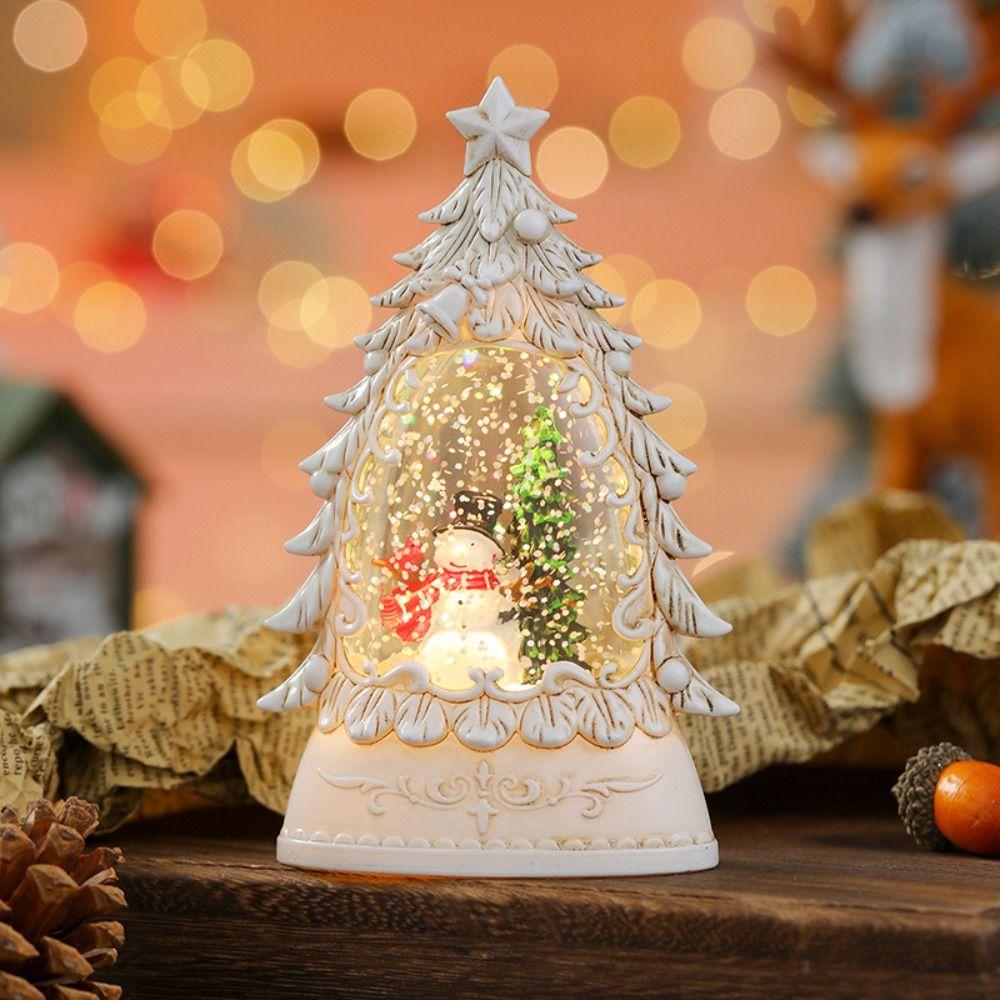 Water-Filled Christmas Wind Lantern Sculpture Kawaii Christmas Plastic Ornament Living Room