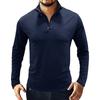 Men S Long Sleeve Polo Shirt Solid Color Casual Fit