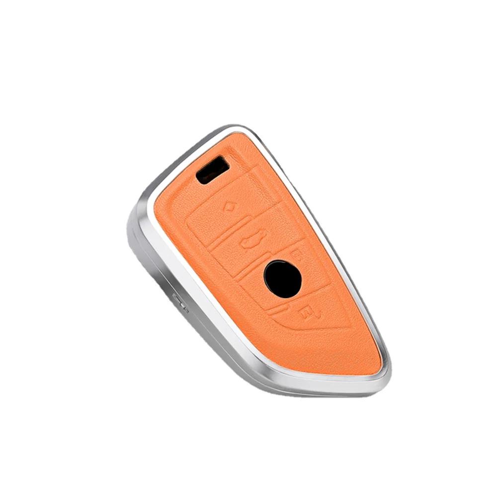 Alloy Leather Car Key Case Cover Shell Protector For Bmw X1 X3 X4 X5 F15 X6 F16 G30 7 Series G11 F48 F39 530 520 525 F30 G38