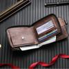 New PU Leather Short Wallet Zipper Buckle Solid Color Coin Pocket Card Holder Men