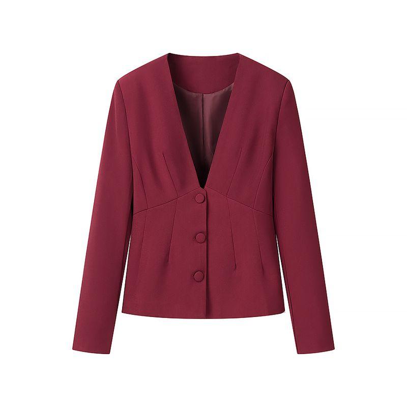 Kaslead New Arrival Women's Clothing Fashion Style Fashion Minimalist V-neck Suit Tops Casual Straight Pants Suit