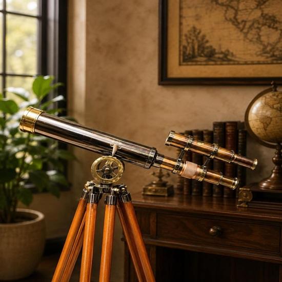 Luxury Brass Telescope Tripod Nautical Floor Home Decor Explorer Custom Engraved Office Gift Maritime Spyglass
