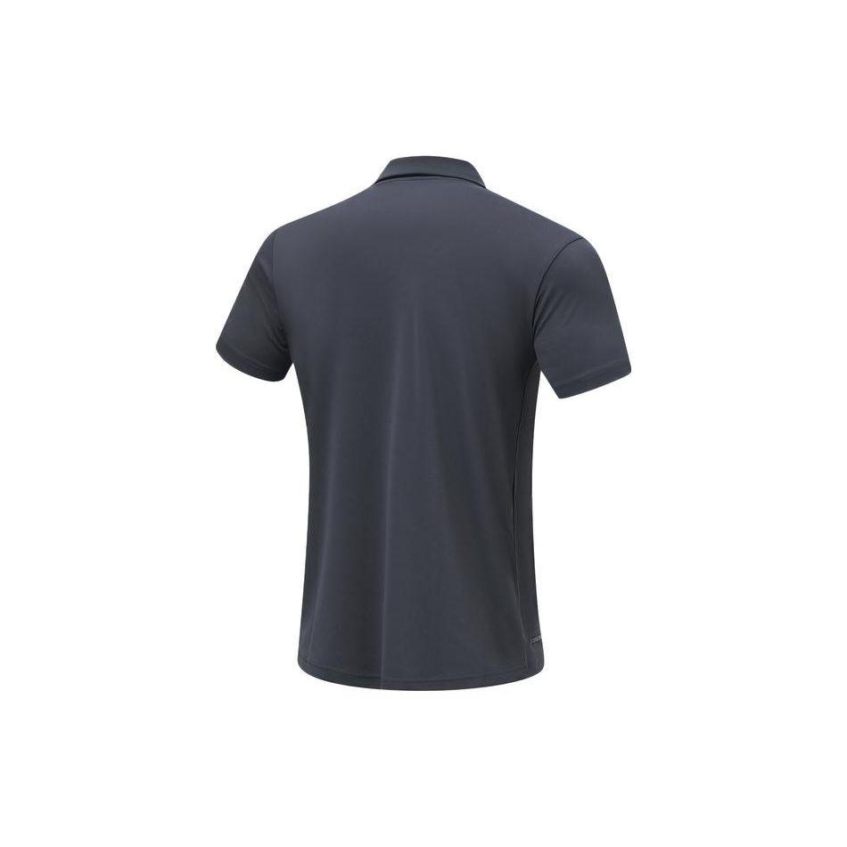 Li-Ning Fitness Series Simple Solid Color Casual Polo Shirt Men Tops Cool-Black APLU255-3