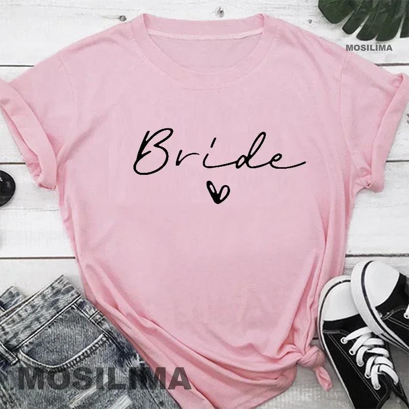 Unisex T Shirt Team Bride Bachelorette Party Shower Hen Party Bridesmaid Print Tshirt 2025 Girls Wedding Female Polyester Tops