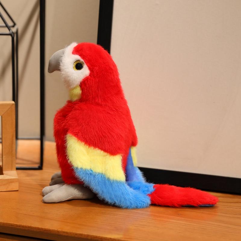 12/21CM Kawaii Cartoon Simulation Anime Parrot Stuffed Animal Plush Toy Doll Children's Bird Handmade Doll Festival Gift