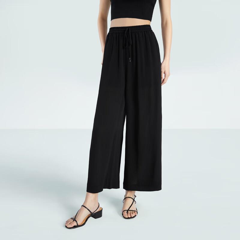 Женские тяжелые шелковые брюки-клеш из крепа OVV S