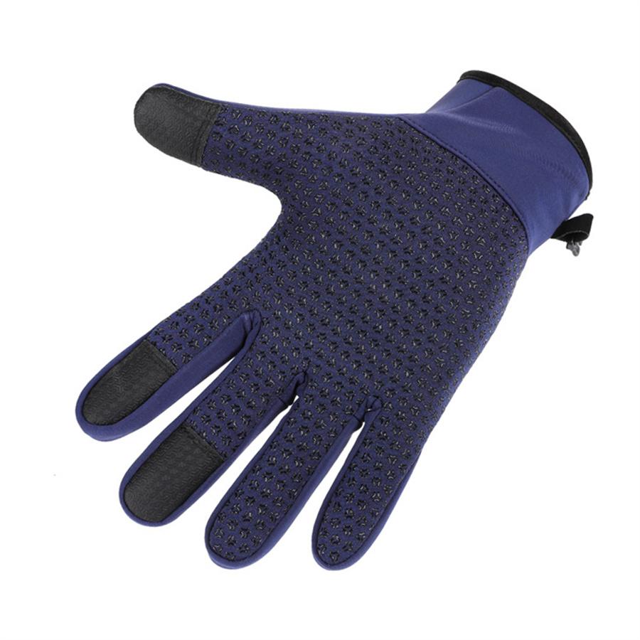 Winter Touchscreen Gloves for Men Women Waterproof Windproof Full Finger Cycling Silicone Non Slip Palm Zipper Sport Gloves for Running Driving Hiking