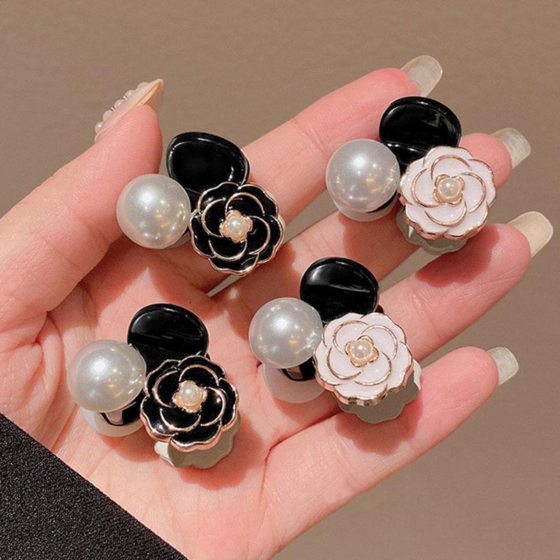 1 PC Retro Camellia Side Bangs Hair Clip, Sweet Hair Accessory Mini Hair Clip for Princess Style, Holiday Gift