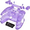 eXtremeRate Full Set Shell with Buttons Touchpad Cover, Clear Atomic Purple Custom Replacement Decorative Trim Shell Front Back Plates Compatible