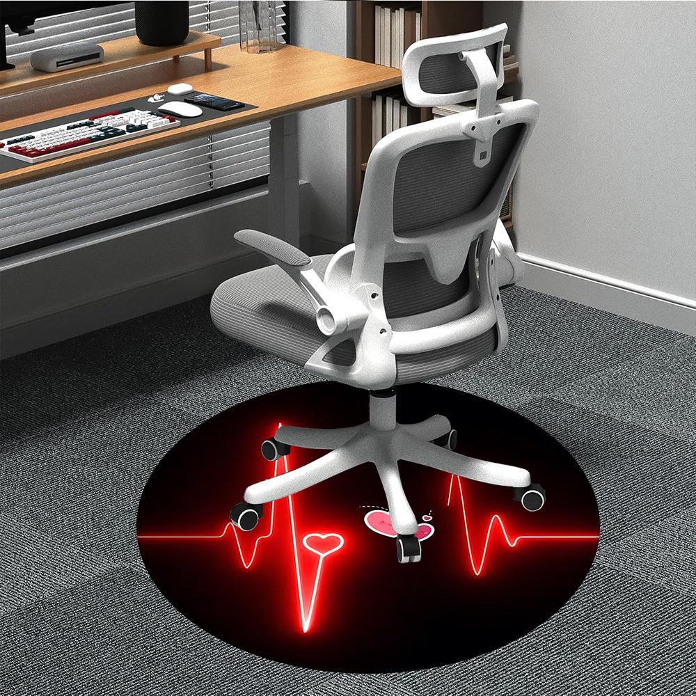 

1pc Heartbeat Neon Sign Chair Carpet for Office, Soft and Durable Office Rug for Interior Decoration, Perfect for Office yy251227081 80cm by 80cm