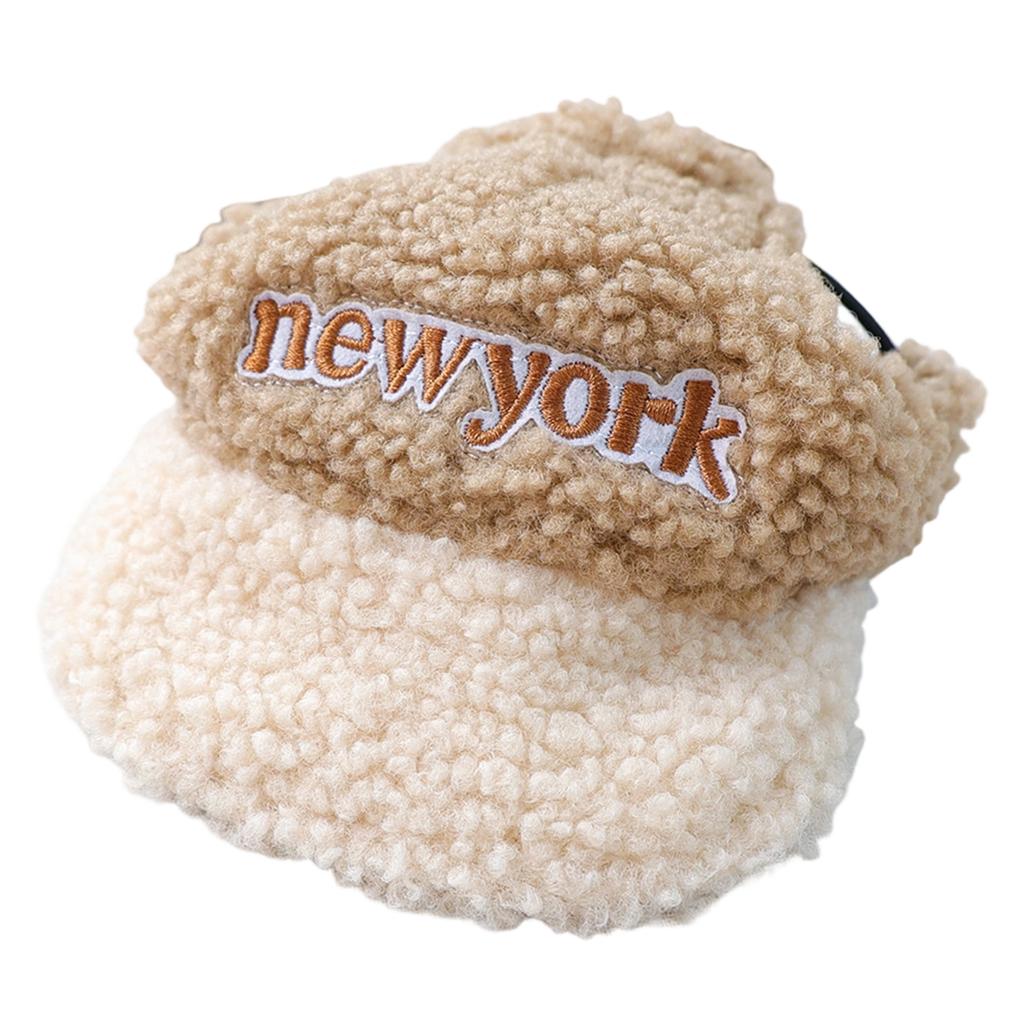 Lamb Fleece Warm Pet Hat Comfortable Baseball Hat Soft Breathable Pet Embroidery Hat for Puppies Small Doggy Cats