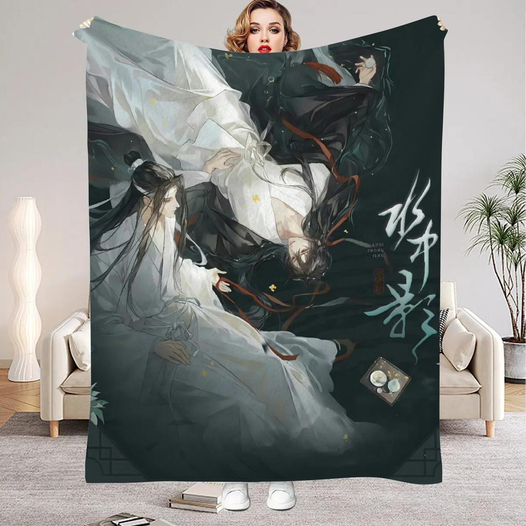 Modaozushi W&L Printed Flannel Blanket for Home Living Room Bedroom Decor New Year Christmas Gift for Kids