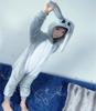 Autumn And Winter Parent-Child Clothing Men And Women Children Cartoon Animal One-Piece Pajamas Rose Red Rabbit Flannel Loungewear Performance Clothes