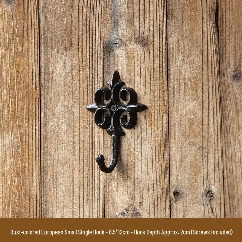 Европейский ретро-крючок настенный из кованого железа - Декоративный садовый и уличный вешалка для одежды и ключей