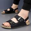 Fashion Summer New Designer Leather Sandals for Men Solid Color Fashion Casual Dual-use Slippers Male Outwear Beach Shoes Man