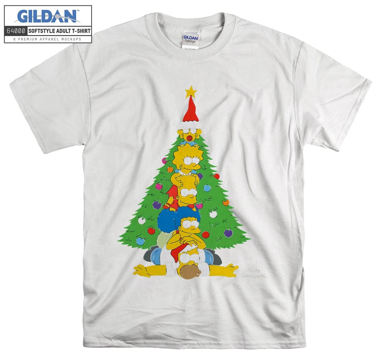 The Simpsons Family Christmas T-Shirt Mens Womens Tees Top Gift Hoodie T Shirt Mens Womens Tees Top Men Women Unisex 6506 XL