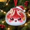 Colorful Cartoon Pattern Decor 2D Acrylic Christmas Ornament, Cute Luck Bag Bun Hanging Decor, Seasonal Decorative Crafts Tree Pendant for Holiday