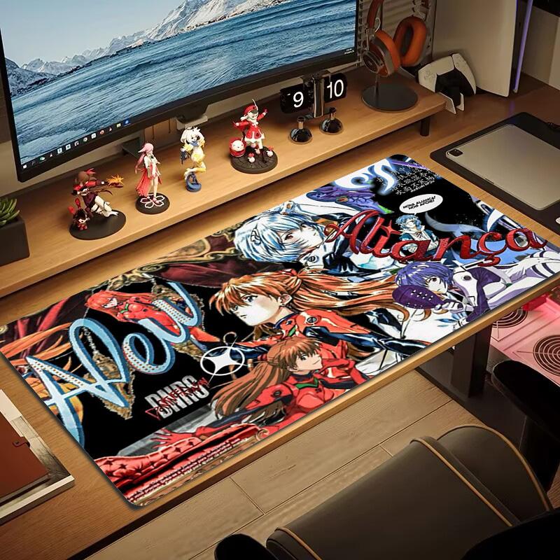 Neon Genesis Color Mouse Pad Large Gaming Table Cushion Non-slip Laptop Tablet Big Mousepad XXL Mat Mini PC Playmat With Lock edge