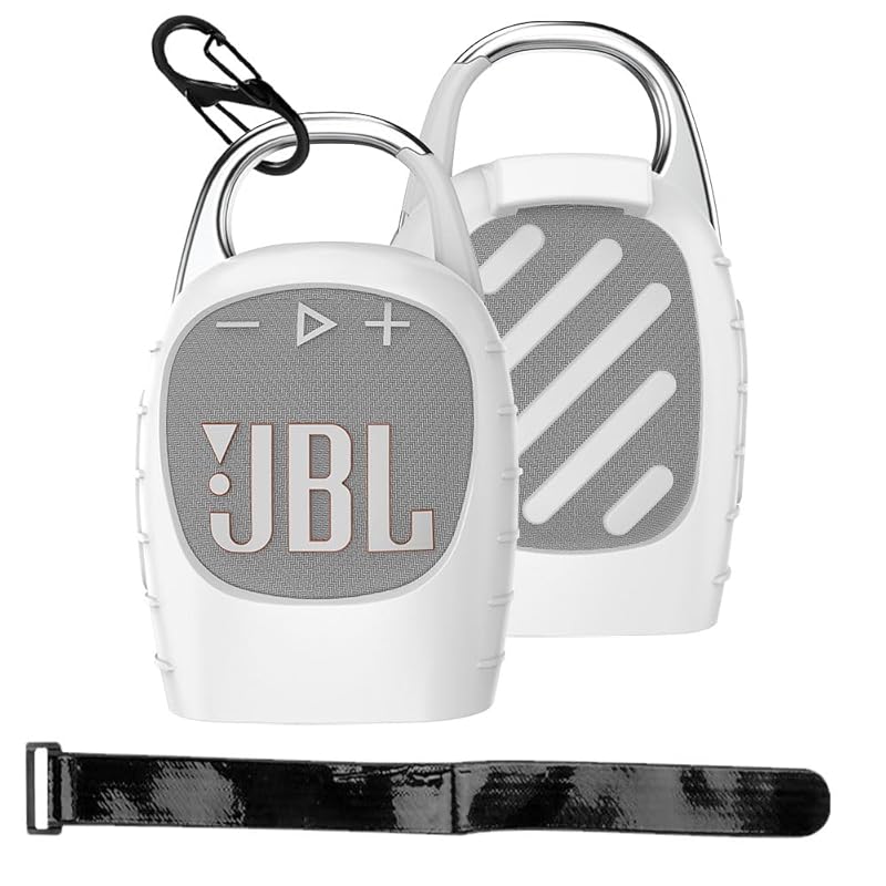 

For JBL CLIP5 for case Cover [JIAYJP] JBL silicon lightweight Thin anti-slip storage cover Full protection Convenient charging Protective case (white)
