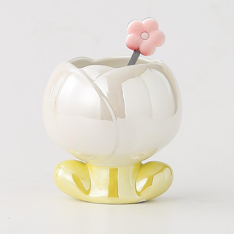 

Творческая кружка-тюльпан для дома, завтрака, молока, офиса, керамическая кружка для воды, кофейни, дневного чая, латте, кофе, праздничный подарок 201-300ml