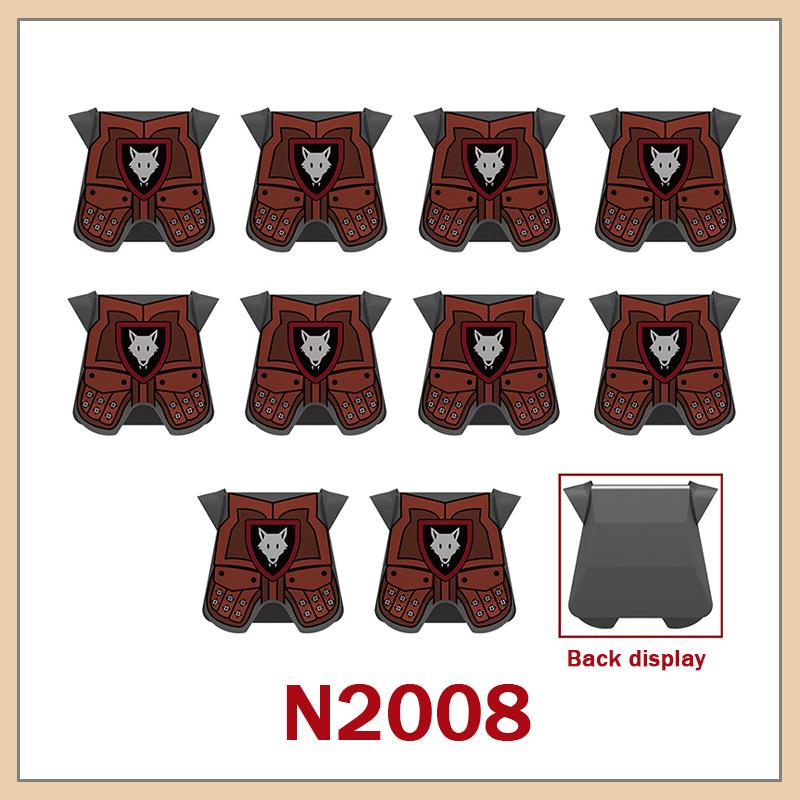 Medieval Military Castle Knight Armour Shoulder Armor Building Blocks Soldier Figure Parts Printed Army Warrior Bricks Toy Gifts