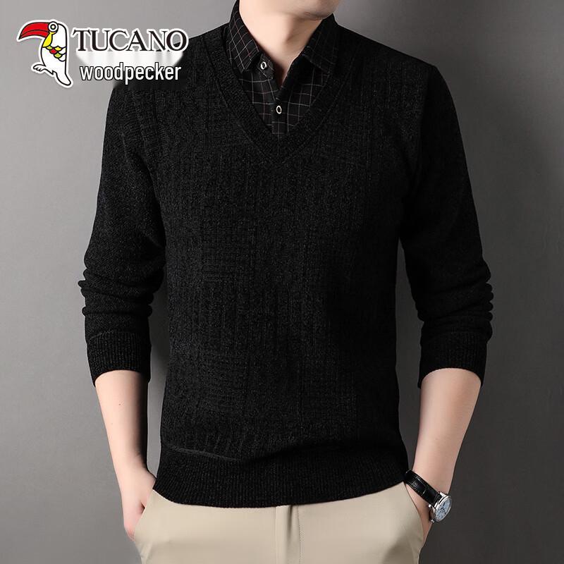 

Tucano Men s Faux Two-Piece Chenille Knit Sweater 3XL