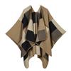 European American Women's Scarves Shawls With Creative New Sizes Square Blocks Ethnic Style Split Ends Thick Large Cloaks Warm