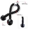 4 Pcs Nylon Triceps Rope and Chrome Rowing Parallel Grip with Carabiner Set Rowing High Pull Down Back Training Accessories