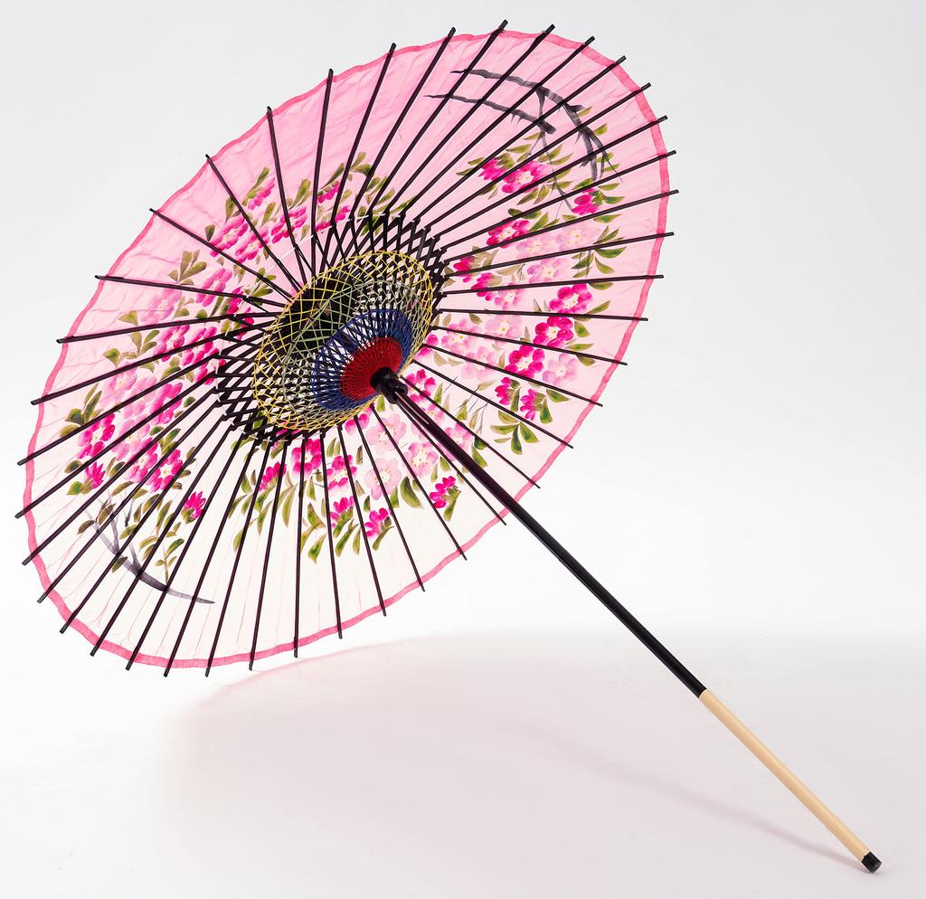 Yamamoto Bamboo Craftsman Japanese Silk Sakura Jointed Dancing Umbrella (YAMAMOTOTAKIZAYIKUYA) Umbrella, Umbrella, Painting, Pattern, (Pink)